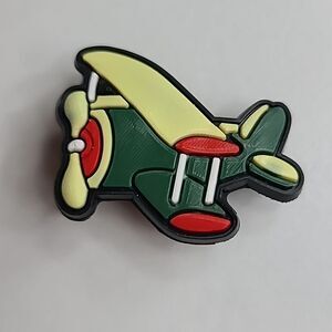 Airplane Croc Charm Shoe Jewelry Cute Green Crop Duster Small Plane Flight Pilot
